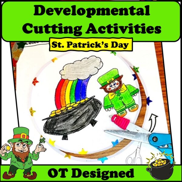 cutting practice worksheets for St. Patrick's Day