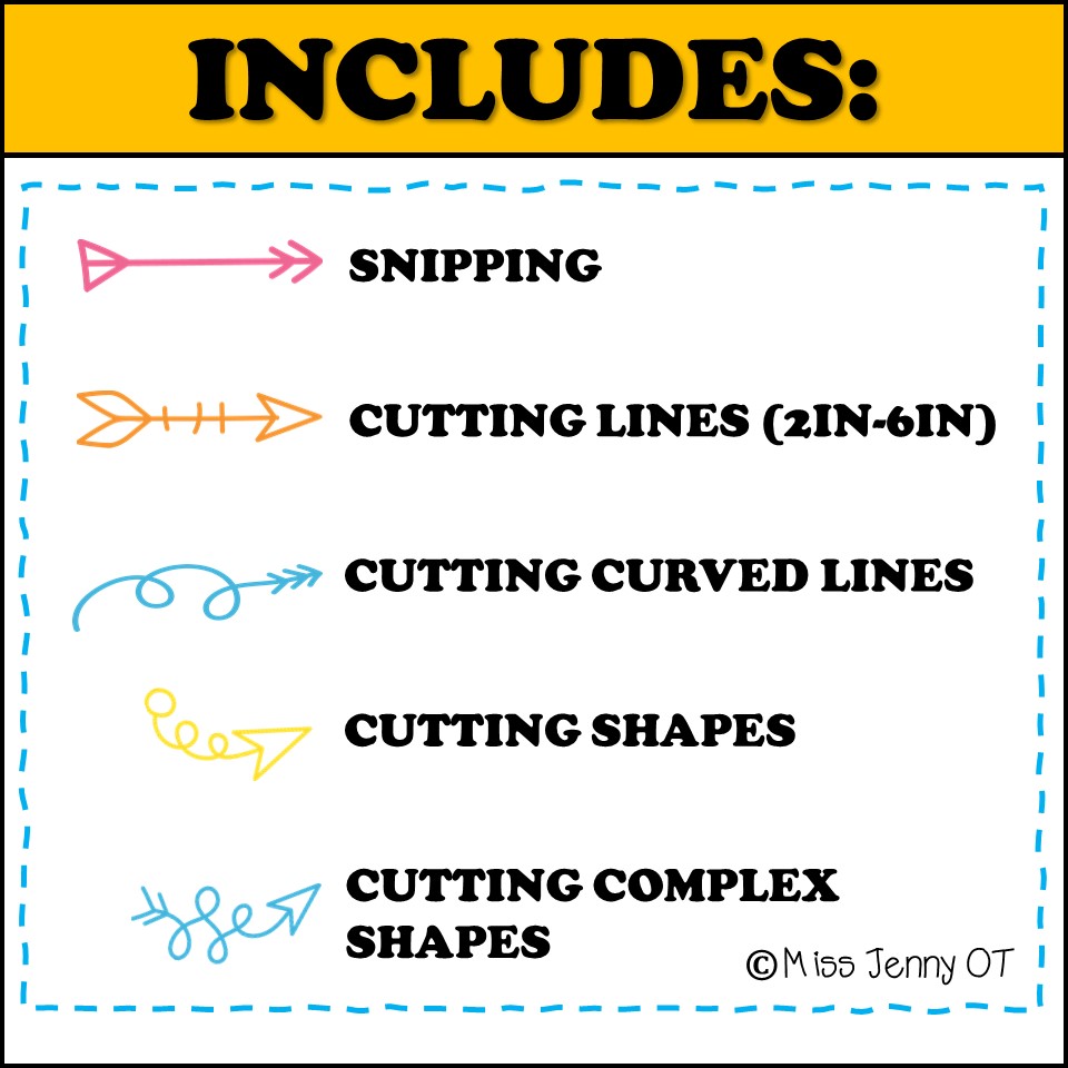 Printable Preschool Scissors Cutting Practice Worksheets - Miss Jenny OT