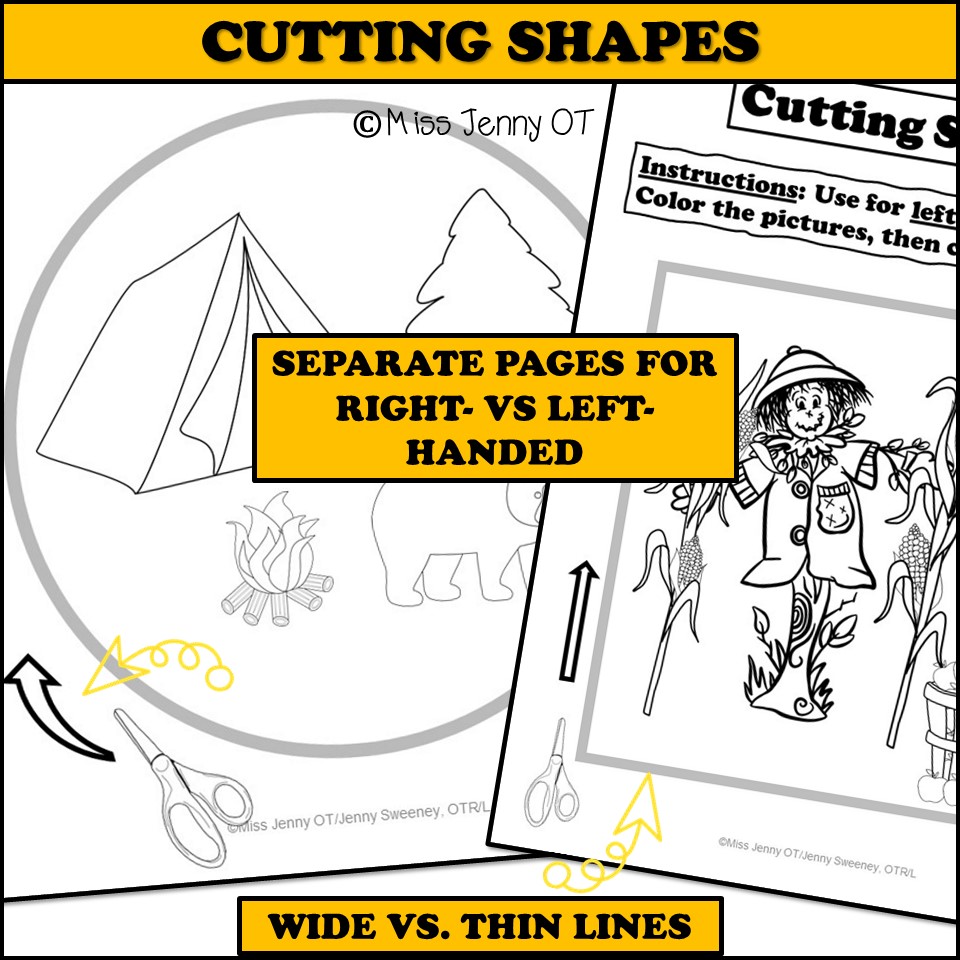 Printable Preschool Scissors Cutting Practice Worksheets - Miss Jenny OT