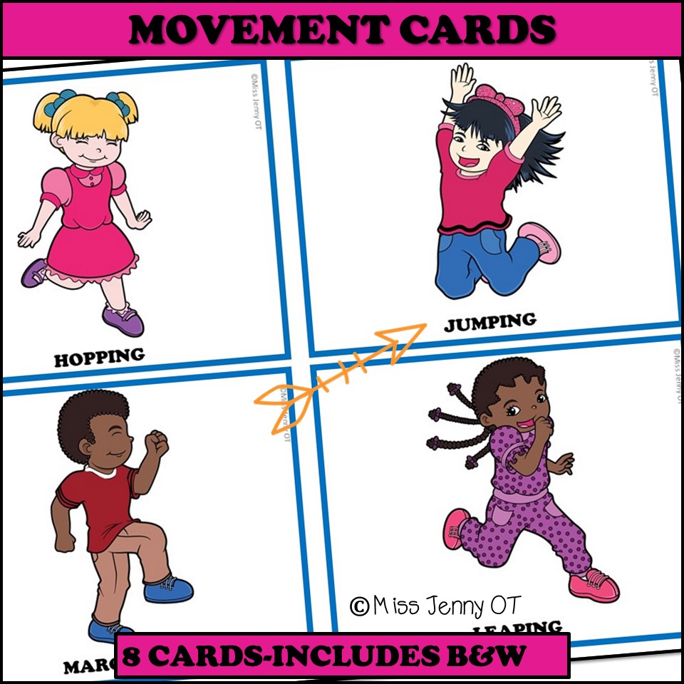 Gross Motor Movement Cards and Fine Motor Templates Brain Breaks for  Preschool, Kindergarten, and SPED - Miss Jenny OT